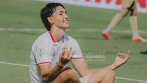 Selebrasi Mitchell Baker setelah berhasil mencetak gol untuk Timnas Indonesia (Sumber: Instagram/@timnasindonesia)