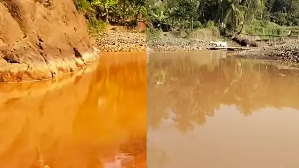 Kondisi Sungai Cidadap, di Desa Cidadap, Kecamatan Simpenan, Kabupaten Sukabumi. (Sumber : Dok warga).
