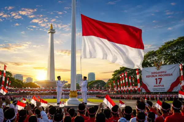 Contoh gambar bertema hari kemerdekaan Indonesia (Sumber : AI chatGPT)