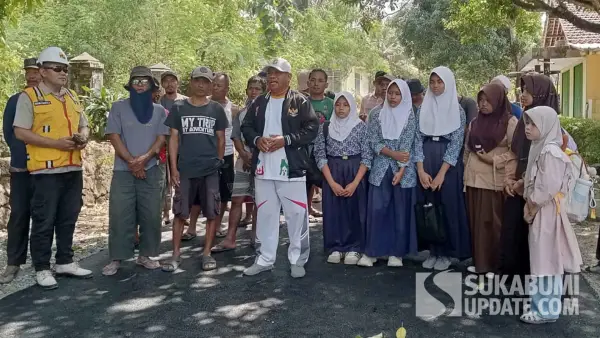 Kondisi jalan Kabupaten ruas Cikangkung–Cijoho di Desa Cikangkung, Kecamatan Ciracap, usai dilakukan pengaspalan hotmix oleh Dinas PU Sukabumi. (Sumber Foto: SU/Ragil)
