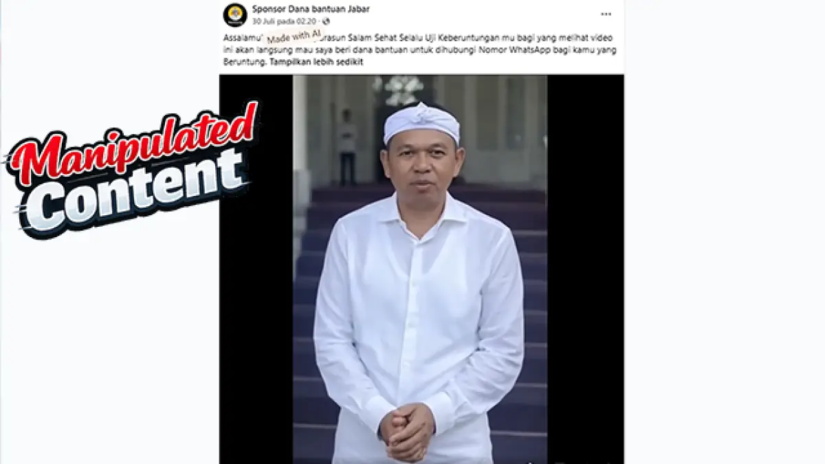 Cek Fakta: Video Dedi Mulyadi Bagi-Bagi Dana Bantuan Melalui Pesan WhatsApp