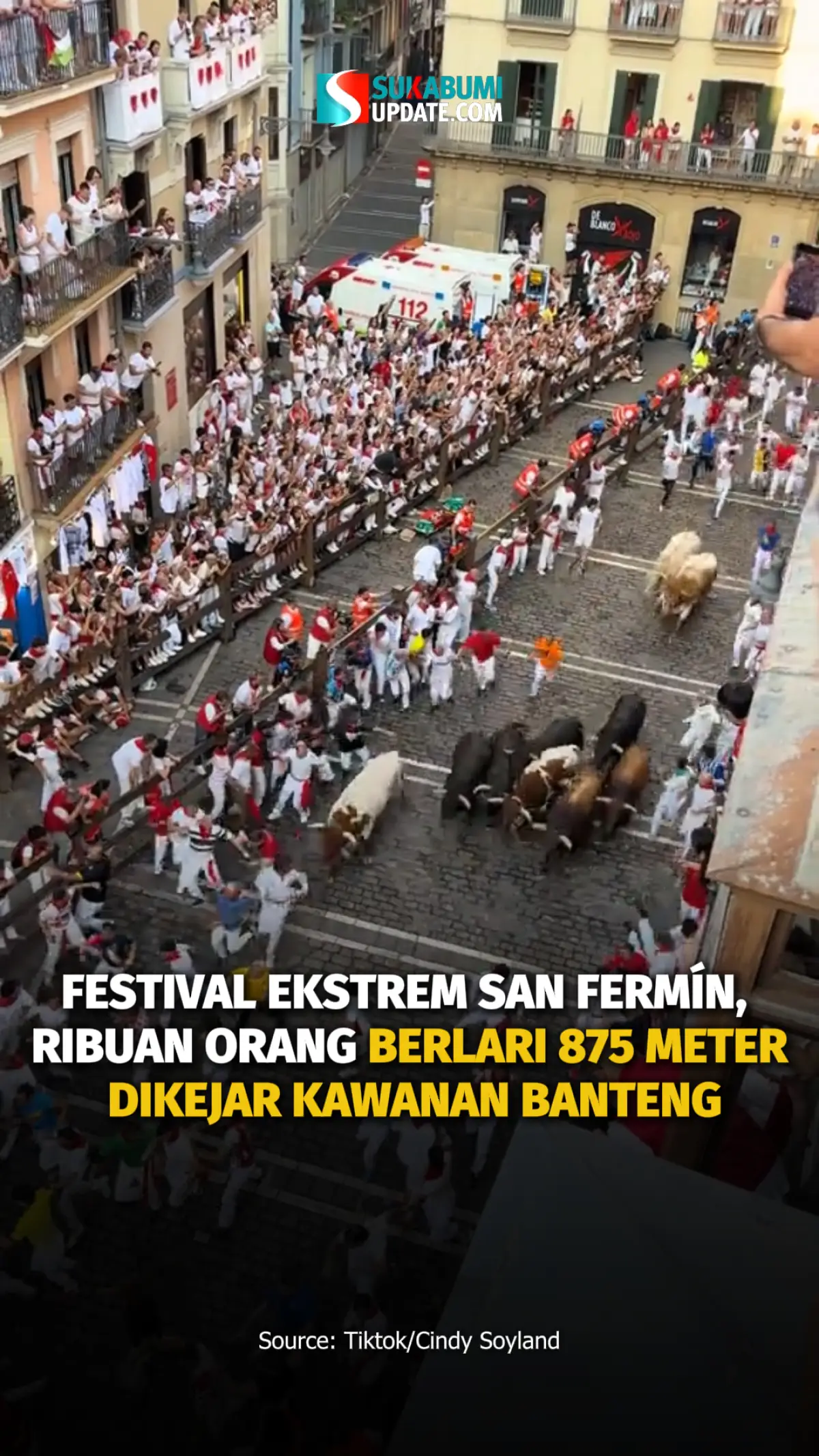 Festival Ekstrem San Fermín, Ribuan Orang Berlari 875 Meter Dikejar Kawanan Banteng