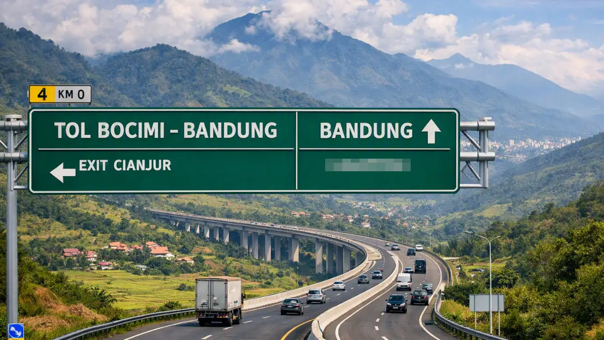 Ilustrasi AI. PSN Tol Bocimi Cianjur Ciranjang Padalarang
