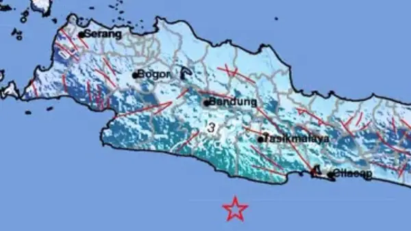 Gempa laut pangandaran M5,3 kedalaman 18 KM (Sumber: BMKG)