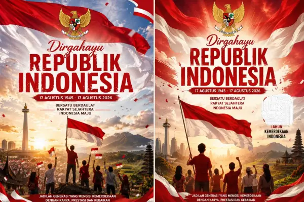 Contoh poster Hari Kemerdekaan RI (Sumber : AI chatGPT)