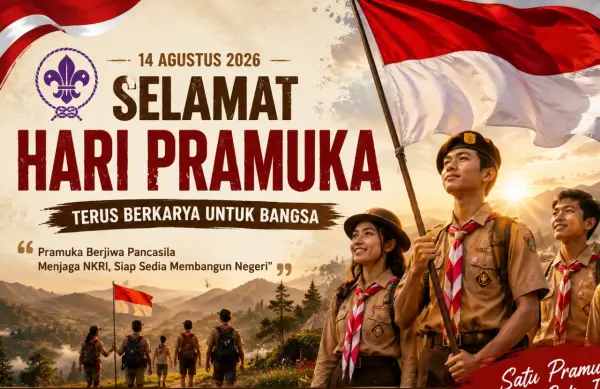 Contoh poster Hari Pramuka (Sumber : AI chatGPT)