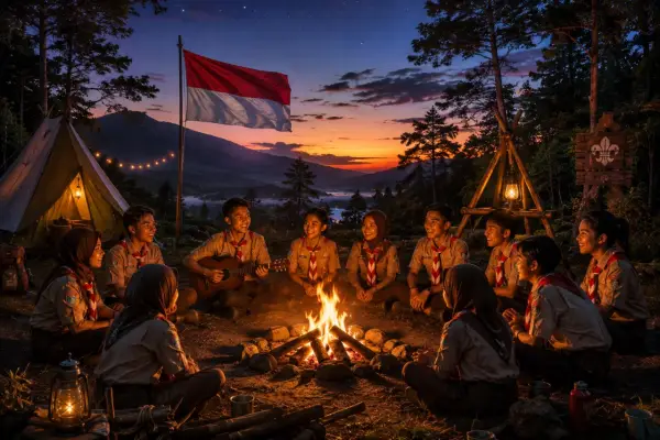 Contoh gambar Hari Pramuka (Sumber : AI chatGPT)