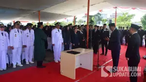 Prosesi pelantikan ratusan pejabat baru di lingkungan Pemkab Sukabumi 2026. 26 diantaranya Camat, 21 Sekcam dan 3 lurah baru. (Sumber Foto: SU/Ilyas)