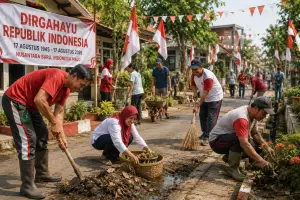 Ilustrasi AI - Beberapa ide kegiatan yang mungkin bisa jadi inspirasi untuk memeriahkan momen Hari Kemerdekaan Indonesia 17 Agustus. (Sumber : AI chatGPT)