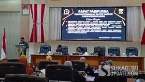 Rapat paripurna lanjutan Dewan Perwakilan Rakyat Daerah (DPRD) Kabupaten Sukabumi bersama Pemerintah Kabupaten Sukabumi, Selasa 11 Agustus 2026 (Sumber: sukabumiupdate)