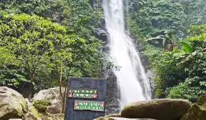 Curug Cigentis, salah satu air terjun yang ada di Kabupaten Karawang, Jawa Barat. (Sumber : Gmaps)