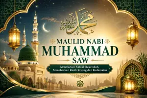 Contoh poster Maulid Nabi Muhammad SAW (Sumber : AI chatGPT)