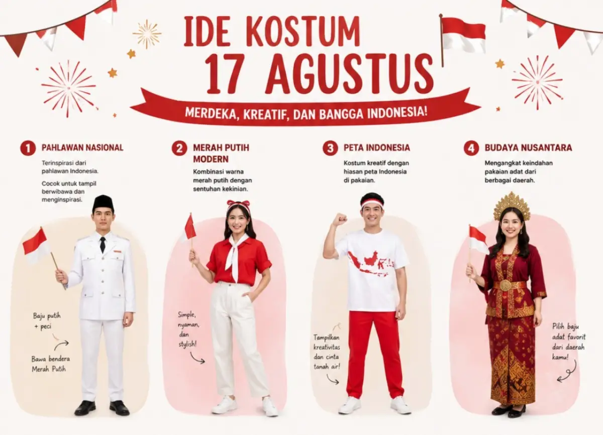 7 Ide Kostum 17 Agustus yang Unik dan Menarik, dari Pahlawan hingga Merah Putih