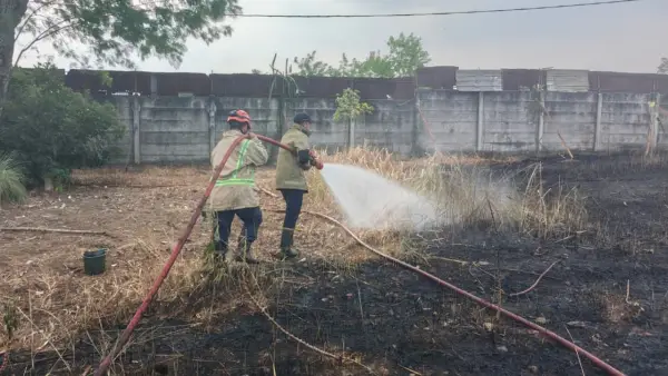 Kebakaran lahan di Kampung Salamanjah RT 02/RW 06, Desa Batununggal, Kecamatan Cibadak, Kabupaten Sukabumi. (Sumber: Istimewa)