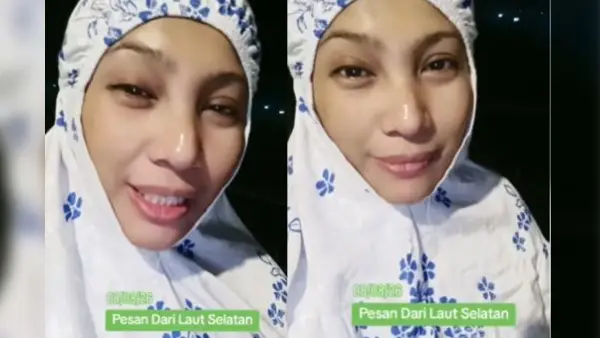 Tangkapan layar video viral pesan bencana dari Laut Selatan Pantai Palabuhanratu, Sukabumi. (Sumber: Istimewa)