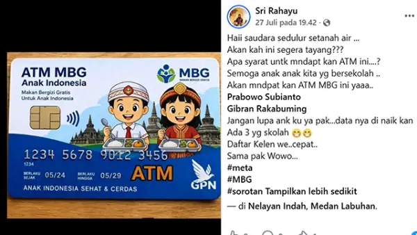 Postingan di salah satu akun Facebook terkait akan adanya ATM MBG. (Sumber : Facebook)