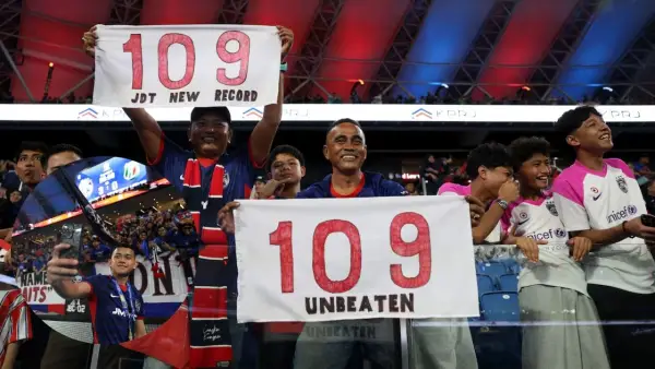 Johor Darul Ta’zim mencatatkan 109 laga tanpa kekalahan di Liga Super Malaysia (Sumber: web/reuteus.com)