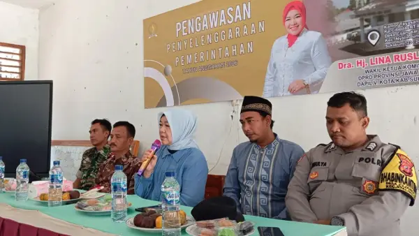 Giat Pengawasan Anggota DPRD Provinsi Jabar, Lina Ruslinawati di Desa Cijangkar, Kecamatan Nyalindung, Sukabumi. Sabtu 23 Agustus 2026. (Sumber: Istimewa)