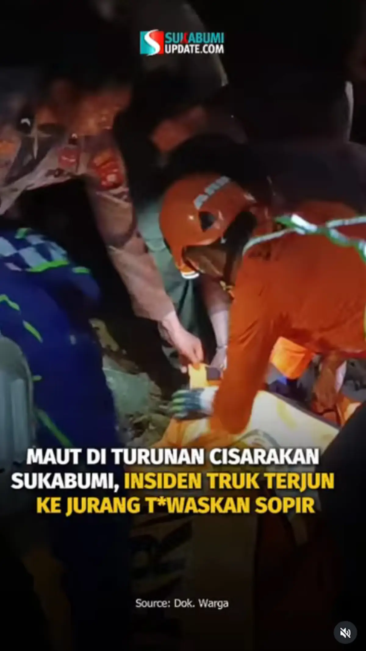 Maut di Turunan Cisarakan Sukabumi, Insiden Truk Terjun ke Jurang Tewaskan Sopir