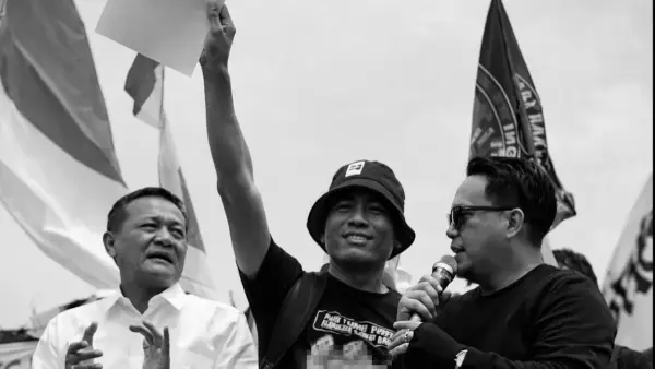 Koordinator AMPB, Supriyono alias Botok menegaskan mereka mundur setelah memegang komitmen tertulis pengesahan RUU Perampasan Aset paling lambat 15 Desember 2026. (Sumber: dok warganet)