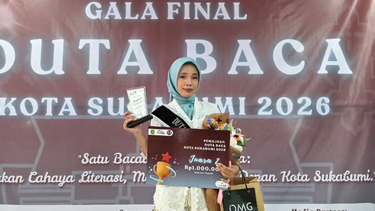 Adinda Mutiara Hasan, Mahasiswi Nusa Putra University Juara 2 Duta Baca Kota Sukabumi 2026