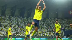 Selebrasi Cristiano Ronaldo saat cetak gol ke gawang Al Taawoun (Sumber: web/espn.com)