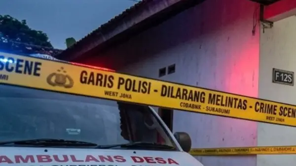 Ilustrasi. Seorang pria di Caringin Sukabumi ditembukan bersimbah darah di dapur dengan luka di leher. Diduga percobaan bunuh diri, petugas pasang garis polisi. (Sumber Foto: AI)