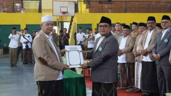 Bupati Sukabumi Asep Japar saat menghadiri Pelantikan Pengurus MUI Kabupaten Sukabumi periode 2026-2031 di Komplkes Pusbangdai, Cikembar, Selasa (1/9/2026) | Foto : diskominfosan