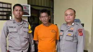 AG oknum wartawan jadi tersangka tindak pengancaman terhadap guru di Sukabumi (Sumber: dok polsek sukaraja)