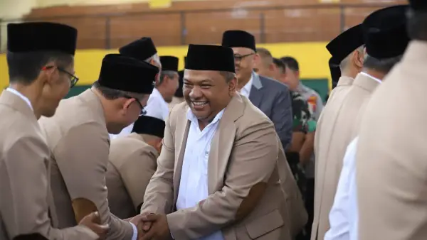 Ketua DPRD Sukabumi, Budi Azhar saat menghadiri pelantikan pengurus MUI Kabupaten Sukabumi. Selasa (1/9/2026). (Sumber: Istimewa)