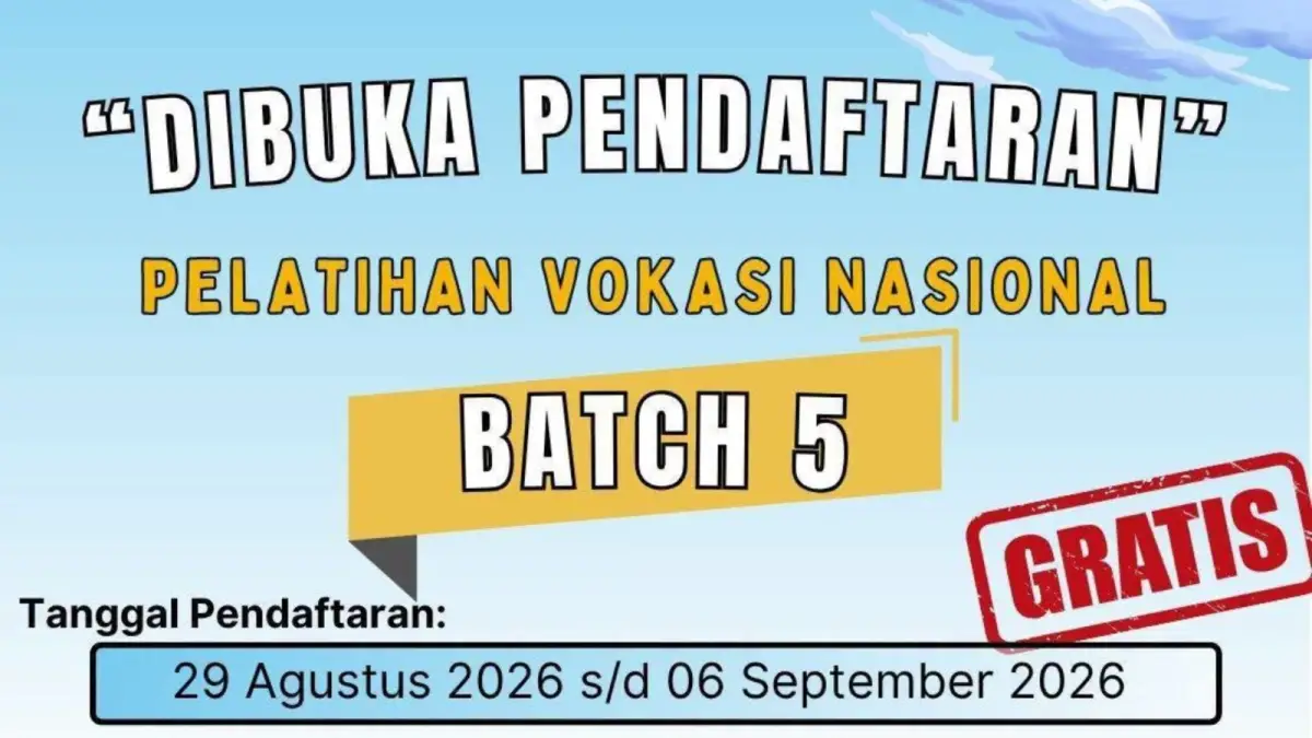 Disnakertrans Sukabumi Buka Pelatihan Vokasi Nasional Batch 5, Pendaftaran hingga 6 September