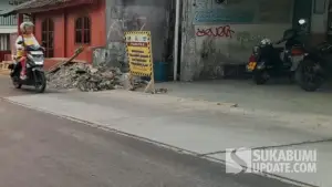 Dinas PU apresiasi perbaikan jalan caringin cidahu sukabumi oleh Aqua (Sumber: dok warga)