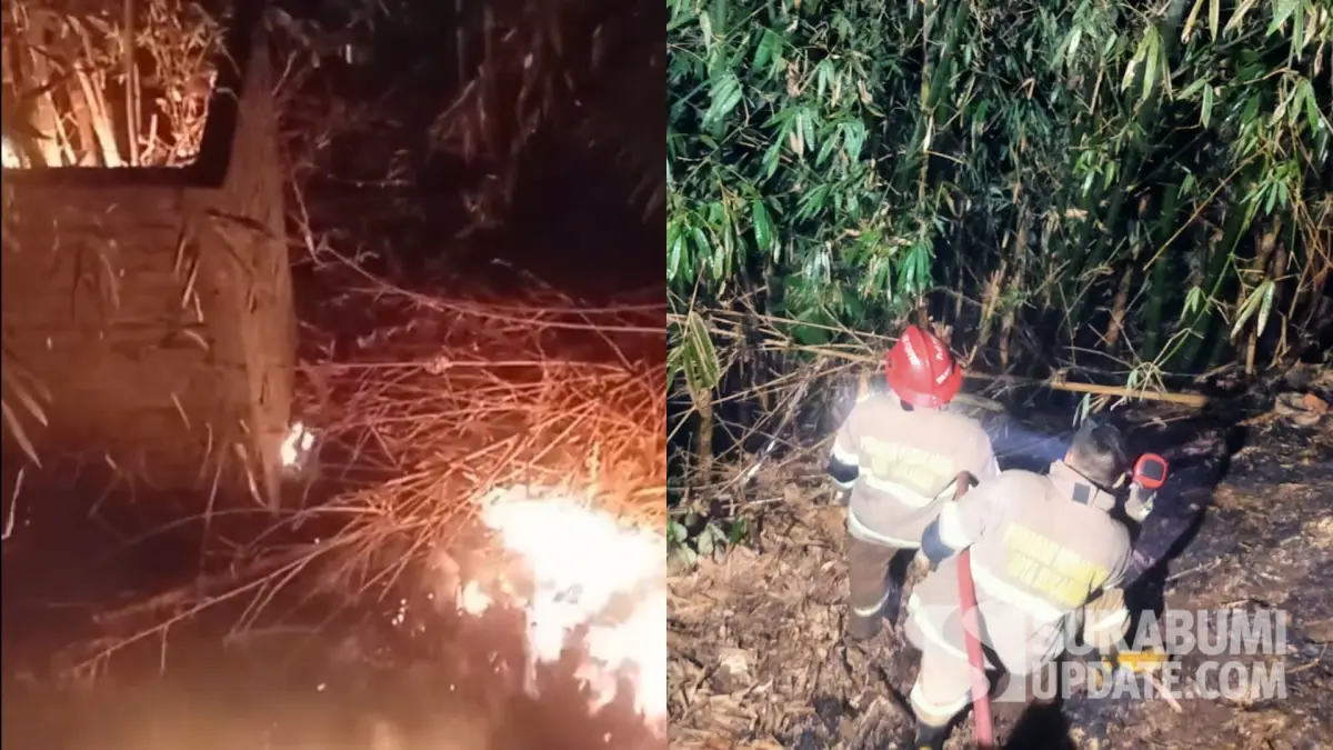Lahan Bambu Belakang Sekolah Maung SMAN 2 Kota Sukabumi Terbakar, Diduga Akibat Puntung Rokok