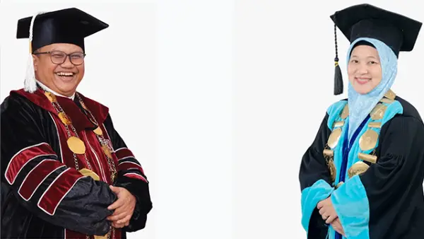 Prof. Ts. Deden Witarsyah, S.T., M.Eng., Ph.D. (Kiri) - Prof. Dr. Reny Sukmawani, M.P., (Kanan). (Sumber : Istimewa.).