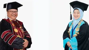 Prof. Ts. Deden Witarsyah, S.T., M.Eng., Ph.D. (Kiri) - Prof. Dr. Reny Sukmawani, M.P., (Kanan). (Sumber : Istimewa.).