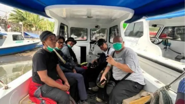 Lima jurnalis yang hilang kontak di sekitar Gunung Anak Krakatau. (Sumber Foto: Istimewa)