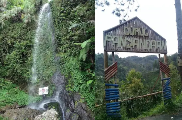 Curug Panyandaan, salah satu air terjun dan bukit tempat menikmati keindahan alam dari ketinggian dalam satu kawasan di Bandung Barat. (Sumber : Gmaps)