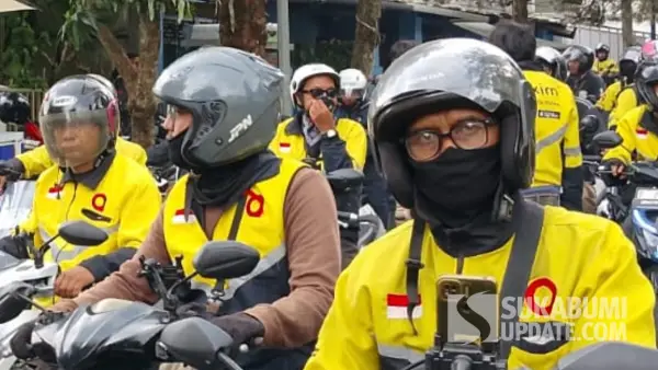 Demostrasi ojol mitra Maxim di Sukabumi (Sumber: sukabumiupdate)