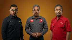 Tiga calon ketua IJTI Korda Sukabumi Raya. (Sumber : Istimewa.)