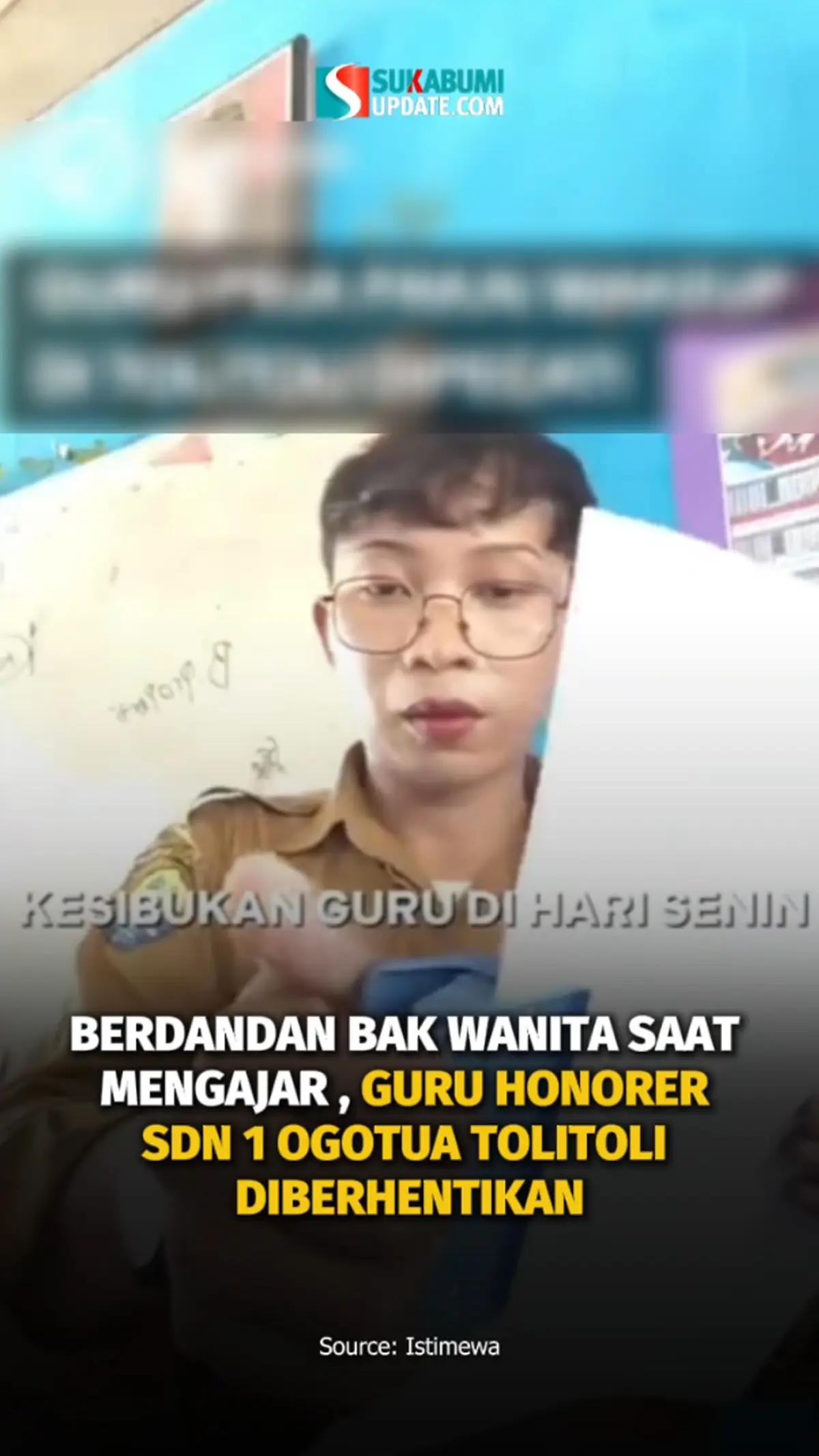 Berdandan bak Wanita Saat Mengajar, Guru Honorer SDN 1 Ogotua Tolitoli Diberhentikan