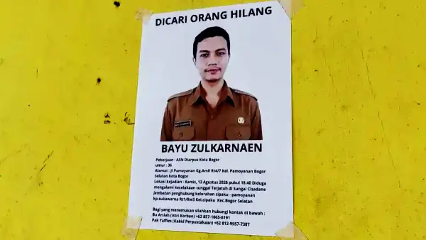 ASN Pemkot Bogor Bayu Zulkarnaen yang diduga hilang di sungai Cisadane (Sumber: dok warga)