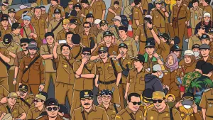 Ilustrasi kepala desa saat berkumpul | Foto : By Gemini