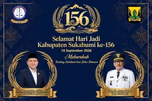 Ketua MHKI Cabang Sukabumi, Kang Aripin ucapkan selamat dan semangat, Mubarakah, Tandang Sukabumi keur Jabar Istimewa dalam memperingati HJKS ke-156. (Sumber Foto: Istimewa)