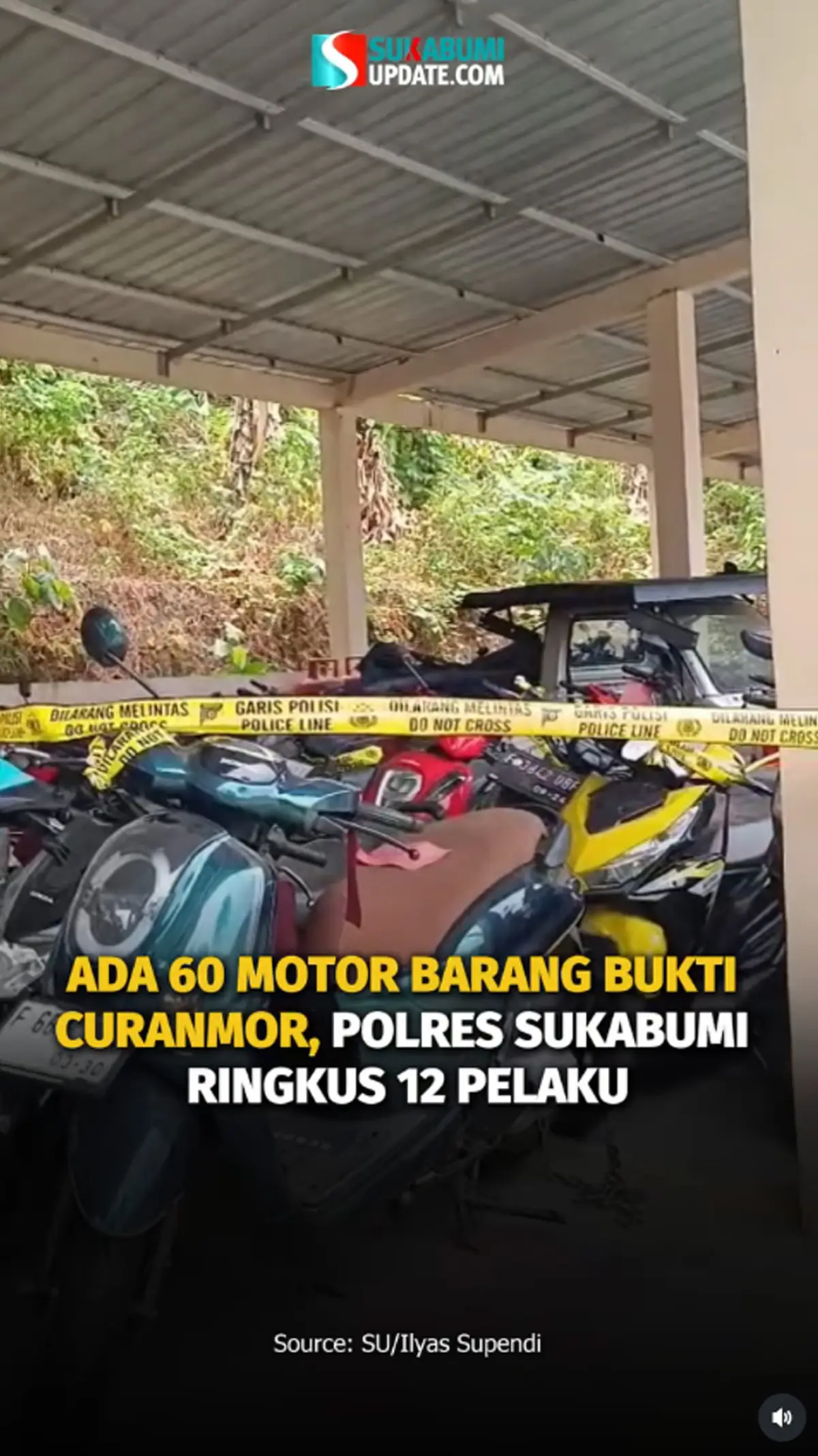 Ada 60 Motor Barang Bukti Curanmor, Polres Sukabumi Ringkus 12 Pelaku
