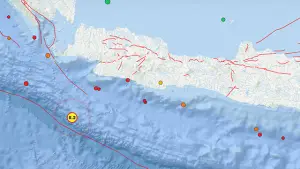 Gempa M5,2 Mengguncang 198 Km Barat Daya Bayah. (Sumber : BMKG).