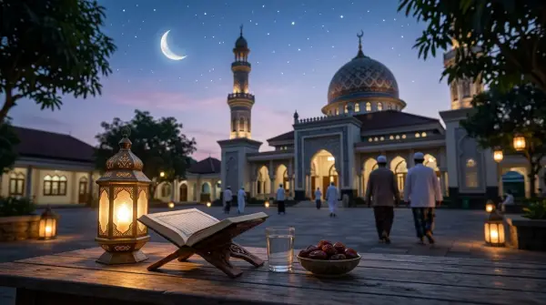 Ilustrasi. Pimpinan Pusat Muhammadiyah menetapkan 1 Ramadan 1448 H pada 8 Februari 2027 dan Idulfitri pada 9 Maret 2027. (Sumber Foto: AI)