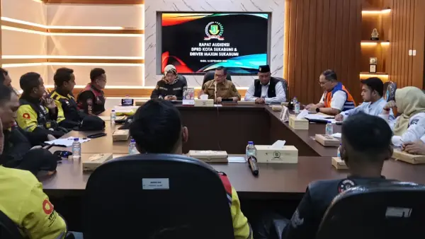 Pertemuan DPRD, Pemkot dan massa Maxim Sukabumi Rabu 16 September 2026 (Sumber: dok dprd)