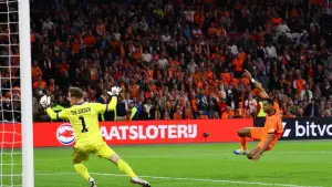 Aksi Cody Gakpo saat membela Belanda menghadapi Jerman di UEFA Nations League 2026/2027 (Sumber: web/reuteus.com)