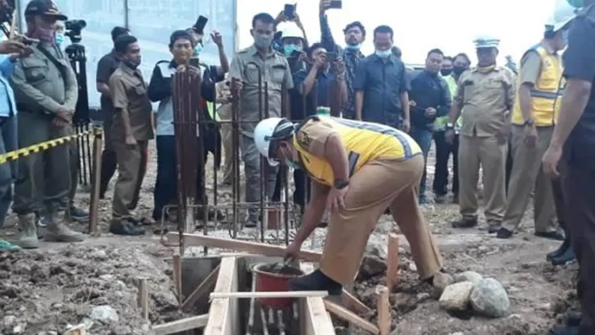 Peletakan batu pertama gedung pusat perkantoran Pemda Kabupaten Sukabumi pada Juni 2020 | Foto : Istimewa