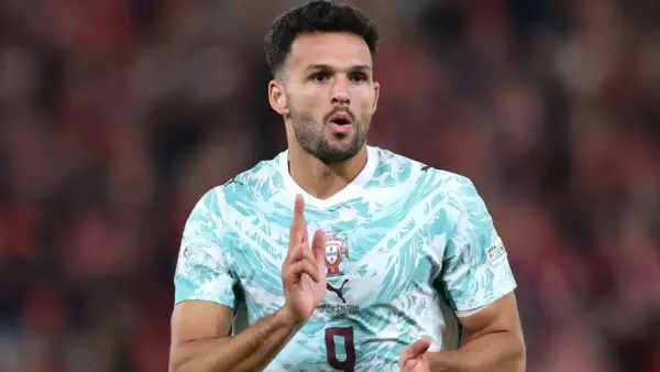 Aksi Goncalo Ramos saat mencetak gol untuk Portugal menghadapi Norwegia di UEFA Nations League 2026/2027. (Sumber: web/espn.com)
